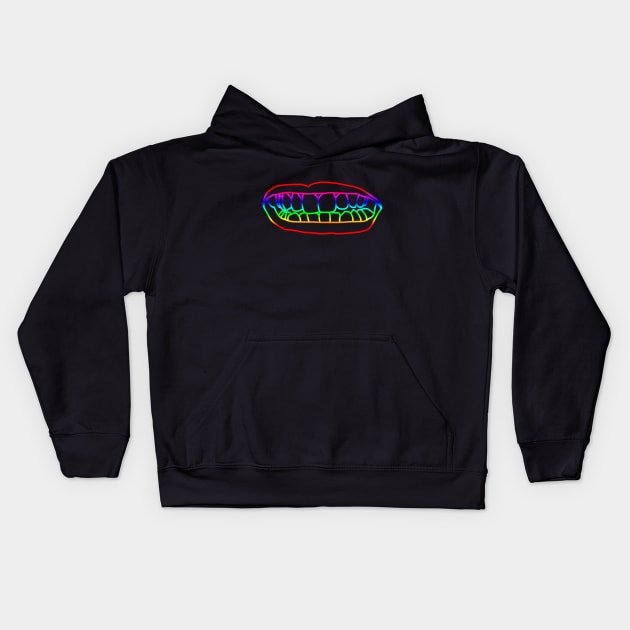 Natural Lips Rainbow Line Kids Hoodie by ellenhenryart